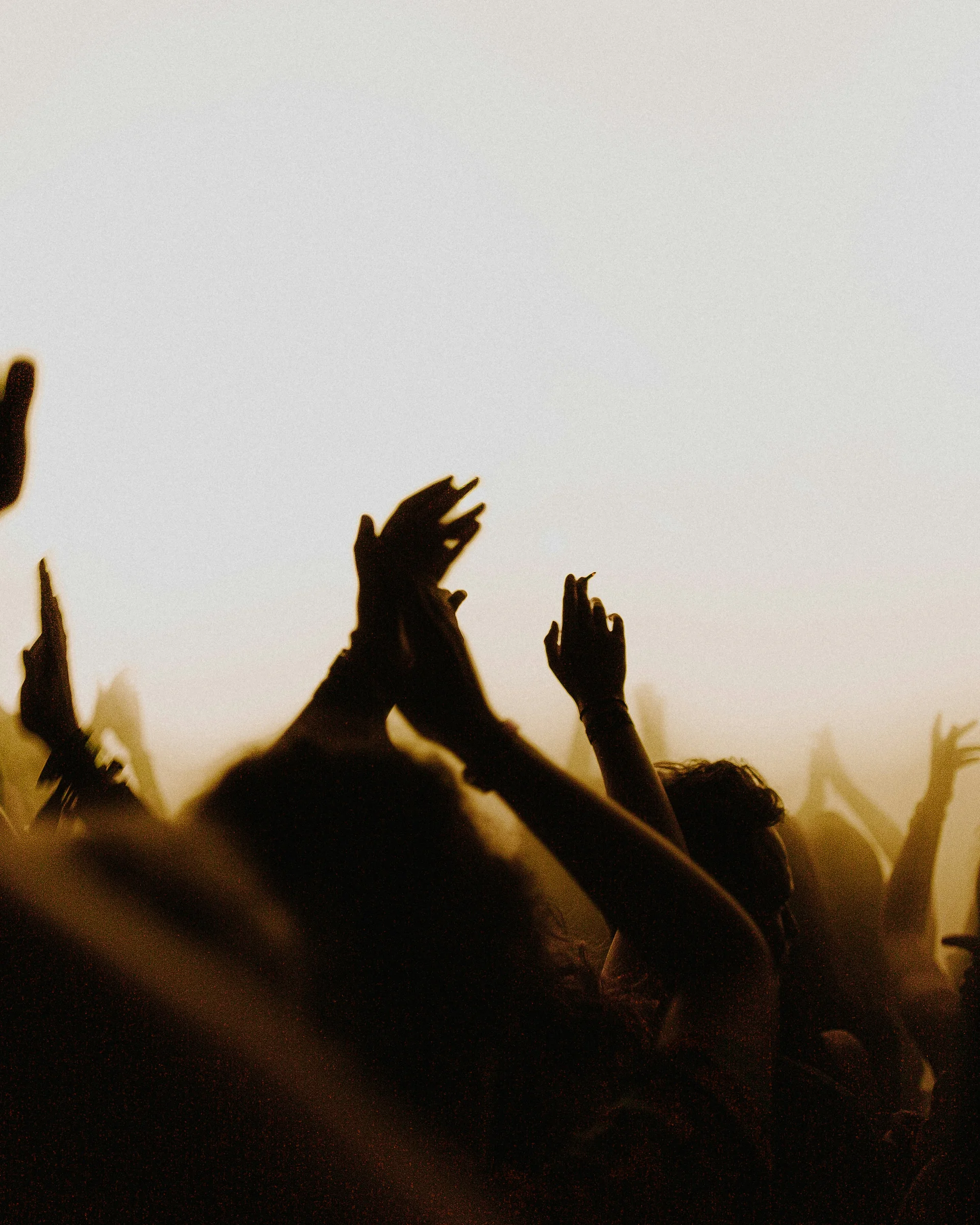 Culture and events in Lech am Arlberg Crowd cheering with raised hands at a concert or event